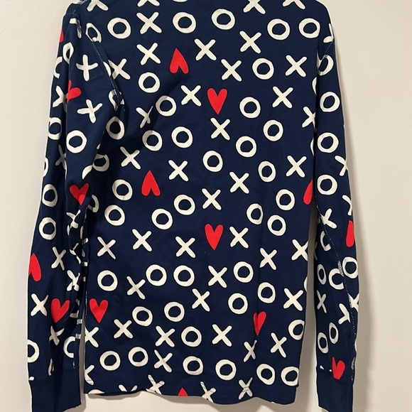 Hanna Andersson 100% Cotton XOXO Valentine’s Day Blue Long Sleeve PJ Shirt SzM - Picture 3 of 3